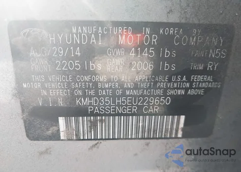 2014 Hyundai Elantra Gt from USA, damaged, VIN KMHD35LH5EU229650